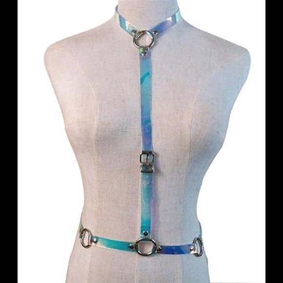 Women\'s Punk Waist Belt Body Chain Faux Leather Harness Adjustable main image 4